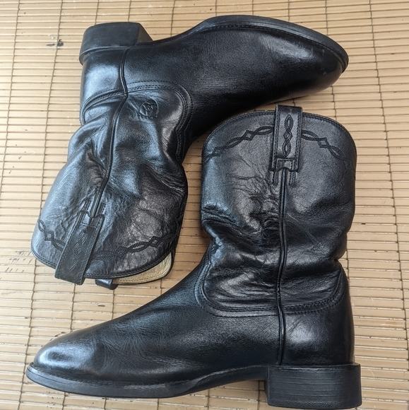 Ariat Heritage Roper Boots Men's 9 EE Western Black Rancher Cowboy Gently Worn. - Picture 5 of 11